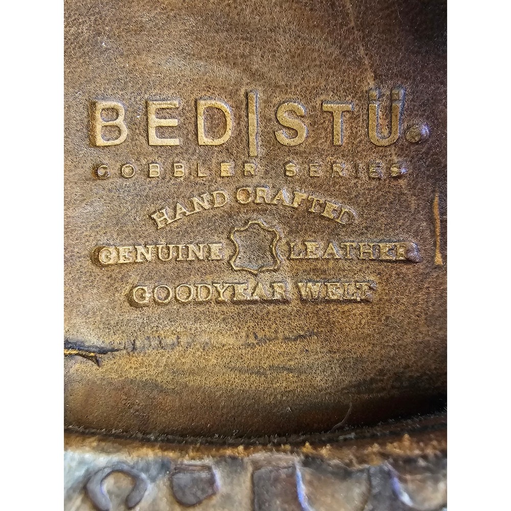 BED STU Cambridge Soft Leather Tall BOOTS Distressed Charcoal Steampunk … - Picture 8 of 11